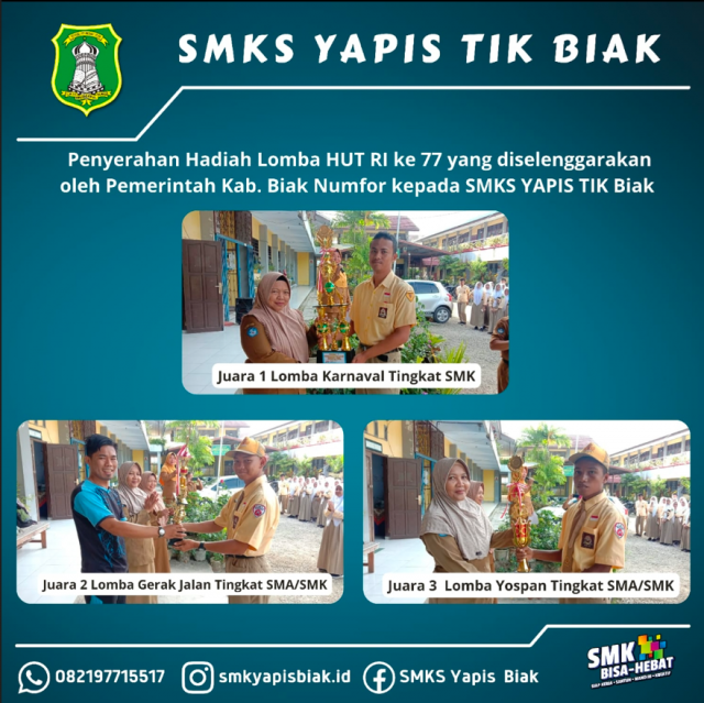 Penyerahan  Hadiah Lomba dalam rangka HUT 17 Agustus 